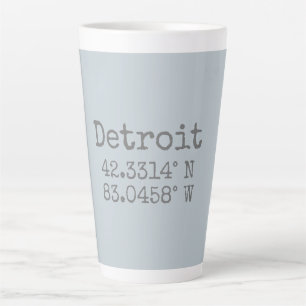 Taza De Café Latte Detroit Latitude Longitud