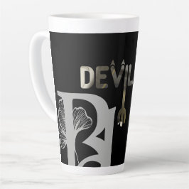 Taza De Café Latte DEVIL Latte Mug Resumen Decoración Interior Negro