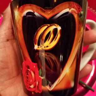 Taza De Café Latte Día de boda de amor verdadero 