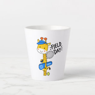 Taza De Café Latte Día de Campo de Tenis de Jirafa Adorable – Persona