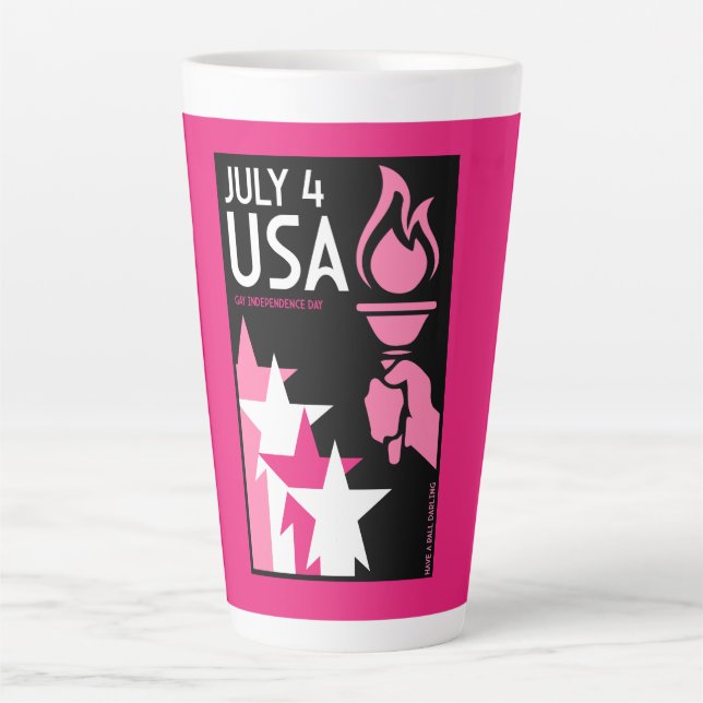 Taza De Café Latte Día de la Independencia de los Gays (Anverso)