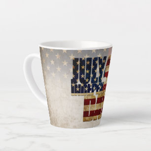 Taza De Café Latte Día de la Independencia del 4 de julio Diseño de b