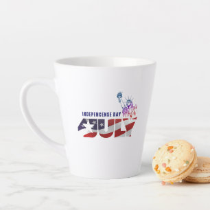 Taza De Café Latte Día de la Independencia   Taza para Latte