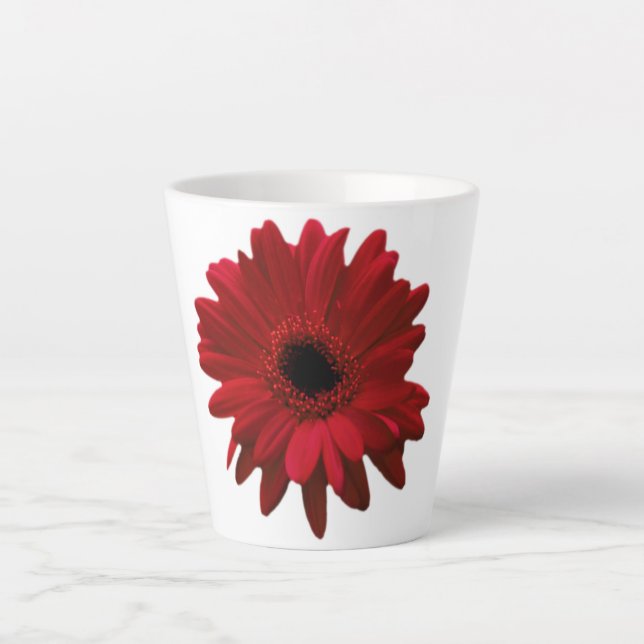 Taza De Café Latte Día de la Madre de la Gerbera Roja (Anverso)
