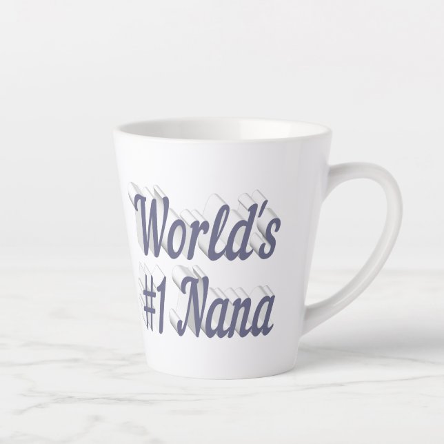 Taza De Café Latte Día de la Madre de texto gris de Nana (Derecha)