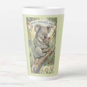 Taza De Café Latte Día de la Madre Koala con Joey