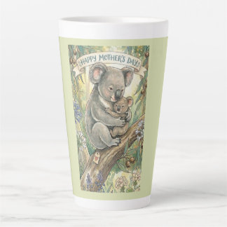 Taza De Café Latte Día de la Madre Koala con Joey