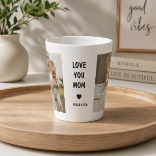 Taza De Café Latte Día de la Madre Personalizado Moderno – Te Amo Mam