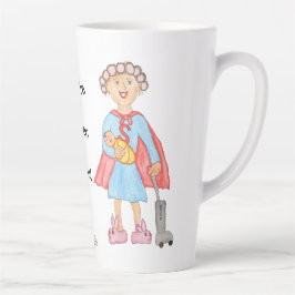 Taza De Café Latte Día de la Madre Super Mamá