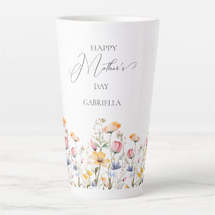 Taza De Café Latte Día de las Madres de Watercolor Meadow