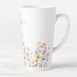 Taza De Café Latte Día de las Madres de Watercolor Meadow