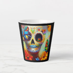 Taza De Café Latte Día de las Mariposas Muertas 2