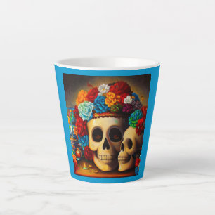 Taza De Café Latte Día de los muertos