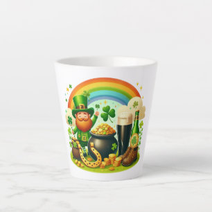 Taza De Café Latte Día de San Patricio, bonito y caprichoso