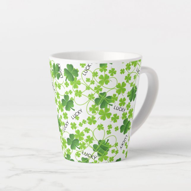 Taza De Café Latte "Día de San Patricio" Latte Mug (Ángulo derecho)