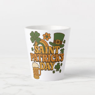 Taza De Café Latte Día de San Patricio vintage de los años 70