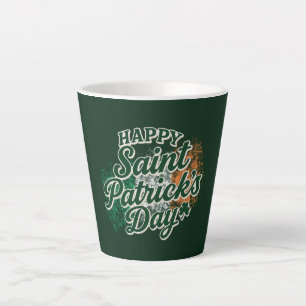 Taza De Café Latte Día de San Patricio vintage feliz