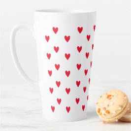 Taza De Café Latte Día de San Valentín de corazón Rojo Rosa Romántico