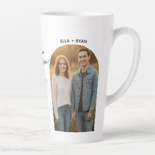 Taza De Café Latte Día de San Valentín personalizado con el nombre y
