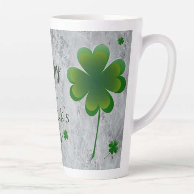 Taza De Café Latte Día de Shamrock St. Patrick (Derecha)