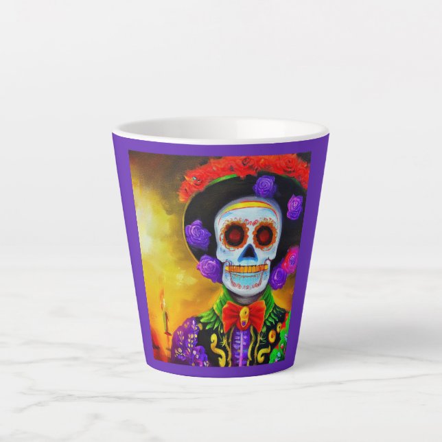 Taza De Café Latte Día del Muerto 1 (Anverso)