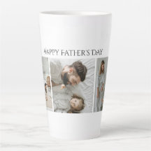 Día del Padre Latte Mug - Personalizado 3 Foto y t