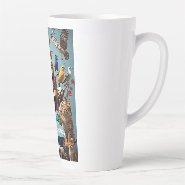 Taza De Café Latte Día Mundial de los Animales (Derecha)