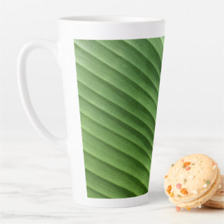 Taza De Café Latte Diagonal verde hoja