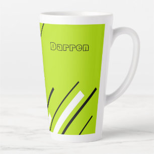Taza De Café Latte Diagonals - Lime Green