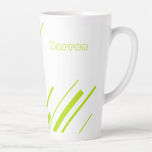 Taza De Café Latte Diagonarios - Verde animado y blanco