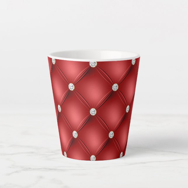 Taza De Café Latte Diamante Rojo (Anverso)