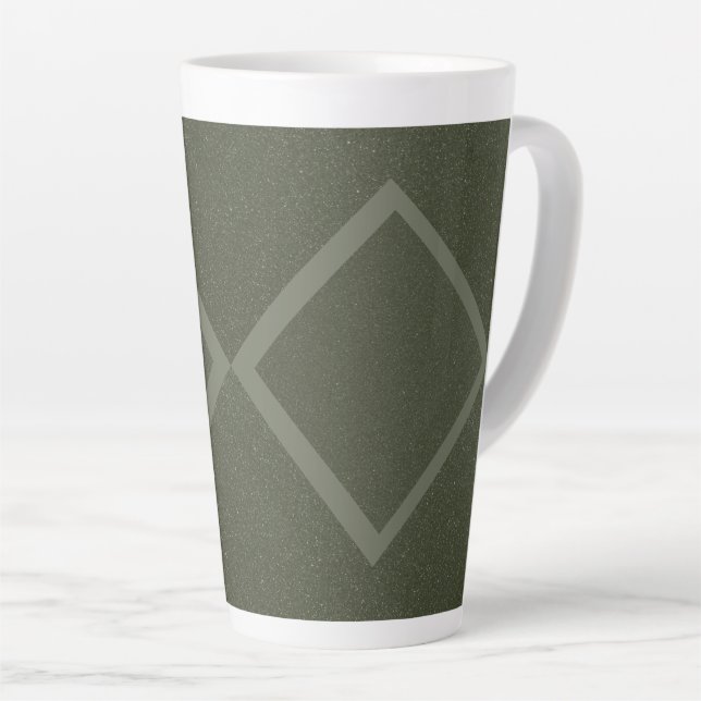 Taza De Café Latte Diamond Moss Textura Verde Latte Mug (Ángulo derecho)