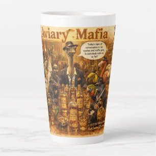 Taza De Café Latte Dibujo animado de la mafia aviar: humor de la fami