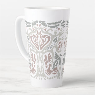 Taza De Café Latte Dibujo de árbol de pájaros estilo Art Nouveau