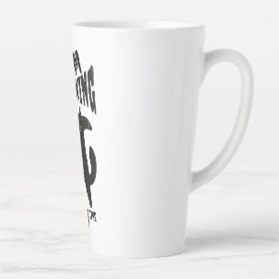 Taza De Café Latte Dibujo de gato sarcástico en blanco y negro
