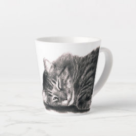 Taza De Café Latte Dibujo del gato principal del Coon