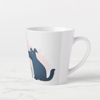 Taza De Café Latte Dibujo divertidísimo de gato, perro y pez dorado P