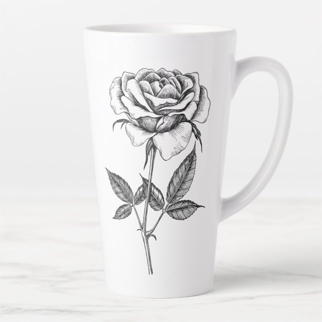 Taza De Café Latte dibujo Rosa (Derecha)