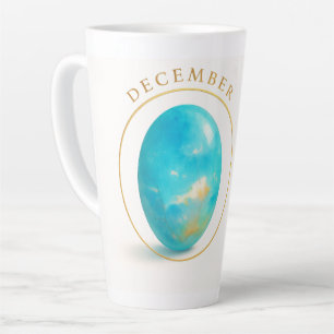 Taza De Café Latte 🔹 Diciembre Birthstone Magic - Blue Topaz Crystal
