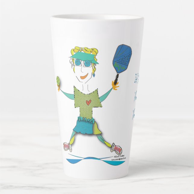 Taza De Café Latte 'Didi' - Pickleball Latte Mug (Anverso)