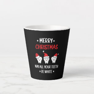 Taza De Café Latte Dientes divertidos Navidades dentales - Feliz Navi
