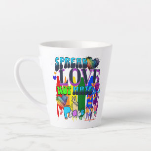 Taza De Café Latte Difunde Amor No Odio Orgullo LGBTQI+