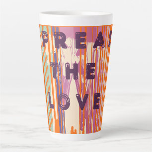 Taza De Café Latte Difundir El Amor Mezcla Colores Citas Positivas