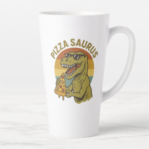 Taza De Café Latte Dino de pizza de Guay al estilo retro