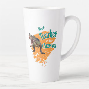 Taza De Café Latte Dinosaurio Divertido Mejor Profesor en la Clase 