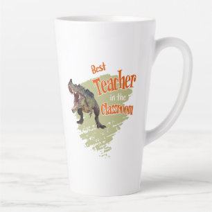 Taza De Café Latte Dinosaurio Divertido Mejor Profesor en la Clase 