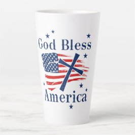Taza De Café Latte Dios bendiga a Estados Unidos
