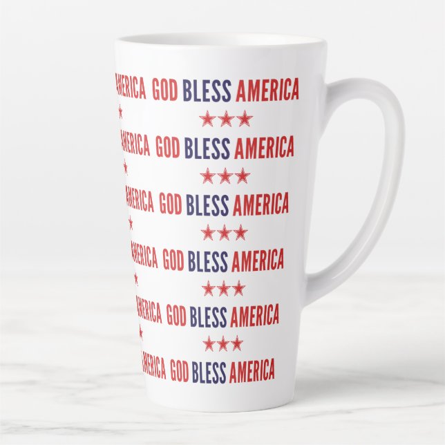Taza De Café Latte Dios bendiga a Estados Unidos (Derecha)