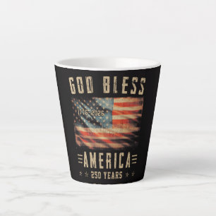 Taza De Café Latte Dios Bendiga América 250 Años 1776-2026