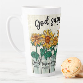 Taza De Café Latte Dios dice que eres